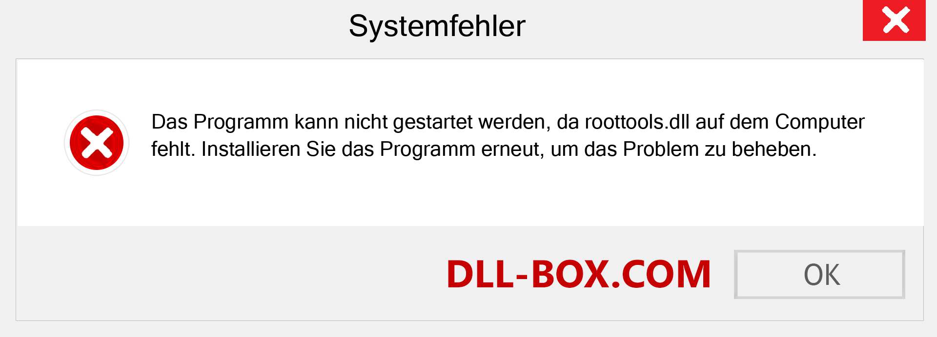 roottools.dll-Datei fehlt?. Download für Windows 7, 8, 10 - Fix roottools dll Missing Error unter Windows, Fotos, Bildern